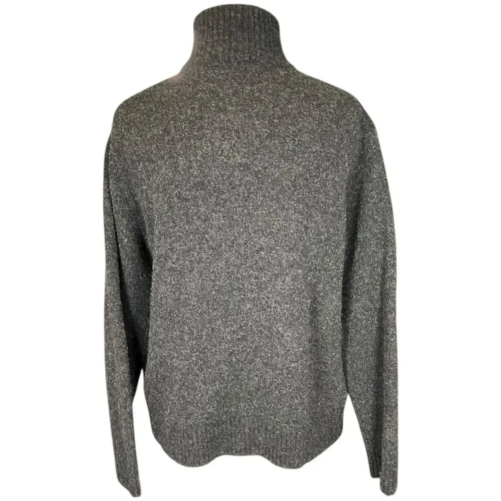 J.Crew XL 100% Lambswool Gray Half Zip Mock Neck Sweater Men’s Classic Knit